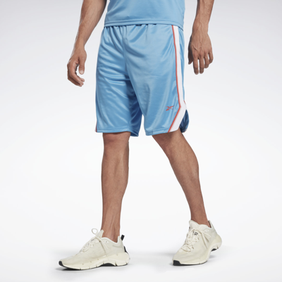Shop Reebok Men's Workout Ready Mesh Shorts In Essential Blue