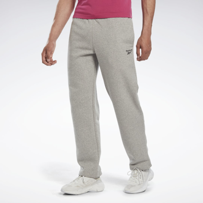 Shop Reebok Men's Identity Open Hem Pants In Medium Grey Heather