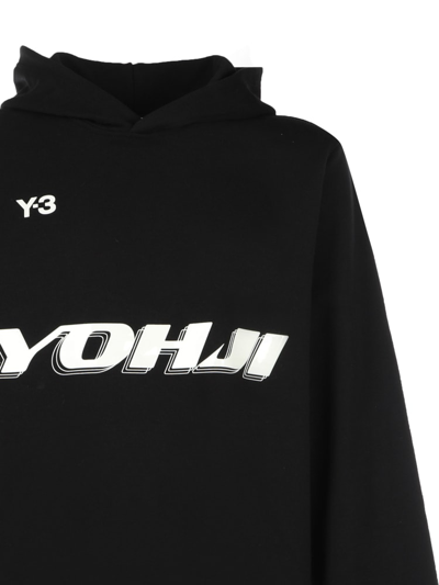 Shop Y-3 Cotton Sweatshirt Hoodie In Black