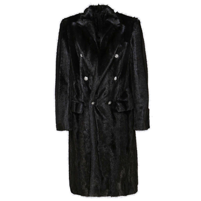 Shop Balmain Long Sleeved Double-breasted Coat