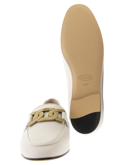 Shop Tod's Kate Leather Loafer In White