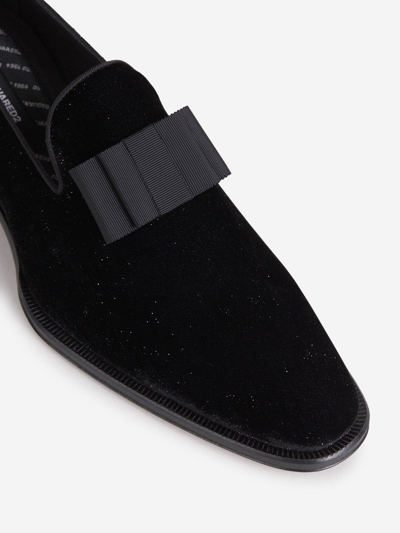 Shop Dsquared2 Ubaldo Bow Loafers In Black