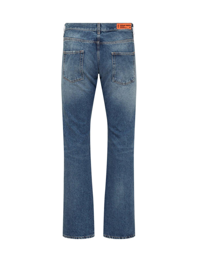 Shop Heron Preston Logo Patch Straight-leg Jeans In Blu Denim