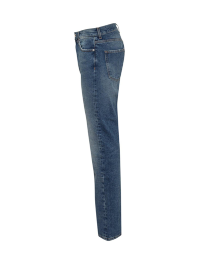 Shop Heron Preston Logo Patch Straight-leg Jeans In Blu Denim