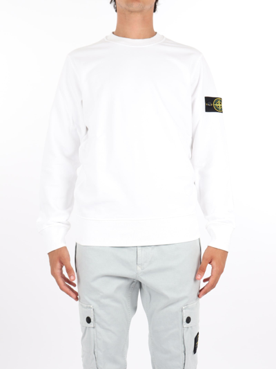 Shop Stone Island Sweat Shirt Sweatshirt In Bianco