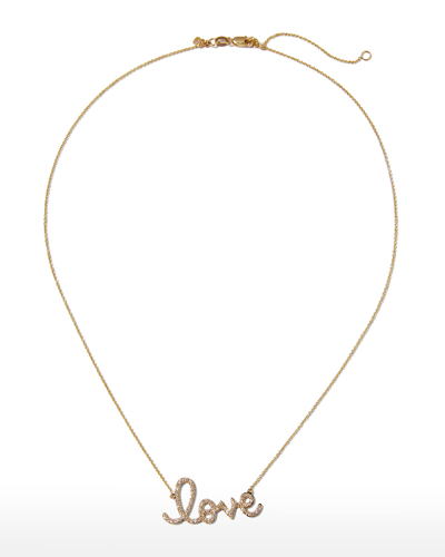 Shop Sydney Evan Large 14k Yellow Gold & Diamond Love Necklace