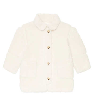 Shop Chloé Kids Faux Fur Coat In White