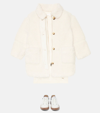 Shop Chloé Faux Fur Coat In White