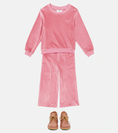 Paade Mode Velvet Sweatshirt In Copenhagen Pink