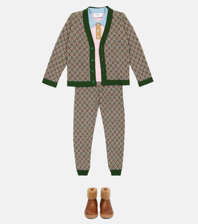 Paade Mode Patterned Wool-blend Sweatpants In Cannoli Green