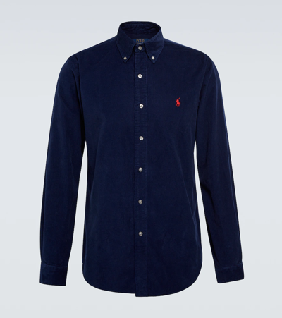 Shop Polo Ralph Lauren Corduroy Shirt In Newport Navy