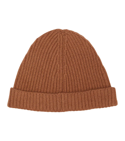 Shop The Row Ribbed-knit Cashmere Beanie In Camel
