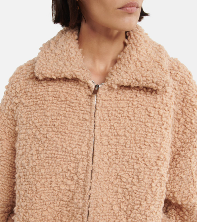 Shop Stella Mccartney Wool-blend Bomber Jacket In Blush