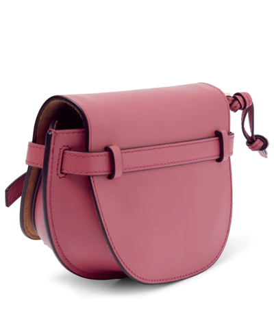 Shop Loewe Gate Dual Mini Leather Shoulder Bag In Plumrose