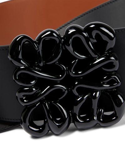 Shop Loewe Anagram Reversible Leather Belt In Black/tan