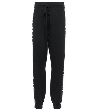 Shop Moncler Logo Wool Sweatpants In Black