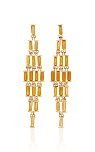 Shop Jane Taylor 14k Yellow Gold Citrine  Earrings In Orange