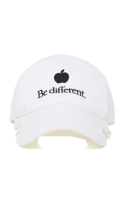 Balenciaga Women's Be Different Cotton Baseball Cap In White