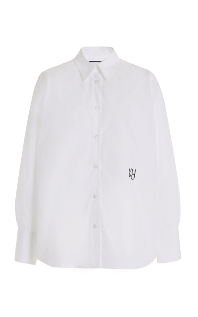 Shop Yaitte Puglia Classic Cotton Shirt In White