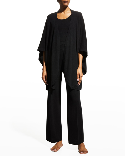 Shop Neiman Marcus Open-front Cashmere Cape Shawl In Black