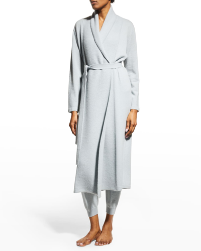 Shop Neiman Marcus Belted Wrap Cashmere Robe In Breeze