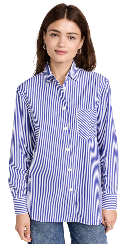 Shop Rag & Bone Icon Maxine Button Down Shirt Blue Stripe