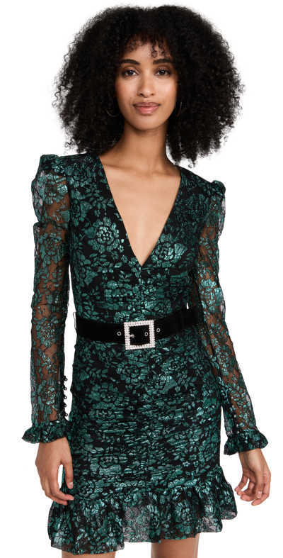 Shop Rebecca Vallance Pixie Mini Dress In Green/black