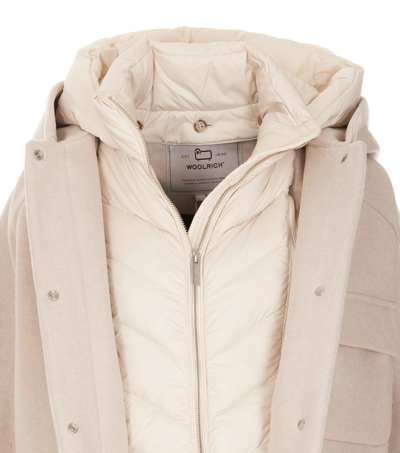 Shop Woolrich Sideline Coat In Beige