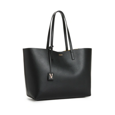 Shop Versace Leather Tote Bag In Multicolour