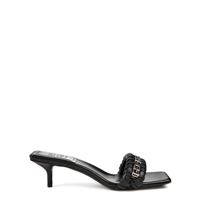 Shop Givenchy 50 Black Woven Leather Mules