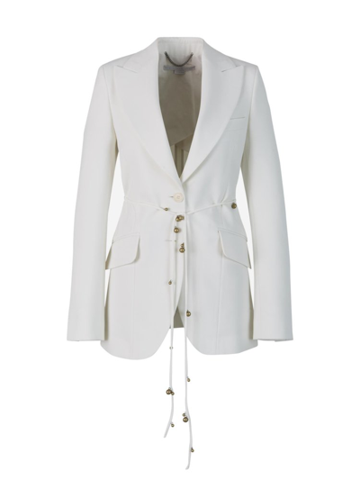 Shop Stella Mccartney Charm Detailed Tailored Blazer In White