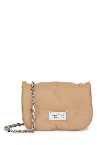 Shop Maison Margiela Glam Slam Quilted Mini Shoulder Bag In Beige