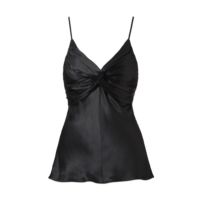 Tove Naomi Twist-front Silk-satin Camisole In Black