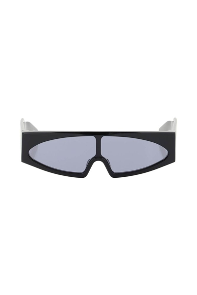 Shop Rick Owens Gene Rectangular Frame Sunglasses In Black