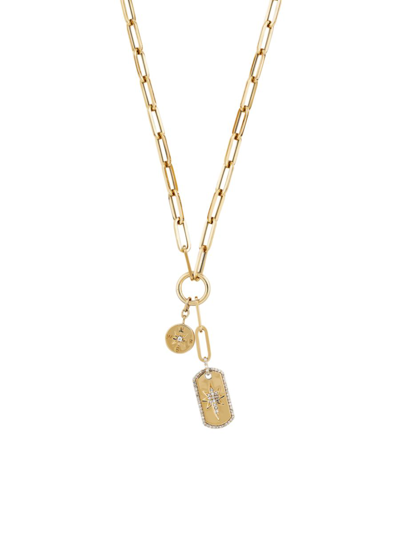 Saks Fifth Avenue Women's 14k Yellow Gold & 0.2 Tcw Diamond Charm Paperclip Necklace In Yellow Gold