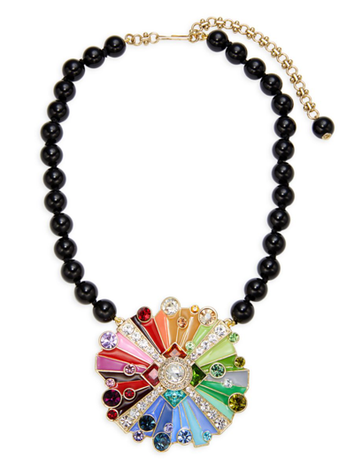 Shop Heidi Daus Women's Czech Crystal, Glass & Plated Color Wheel Necklace In Metal