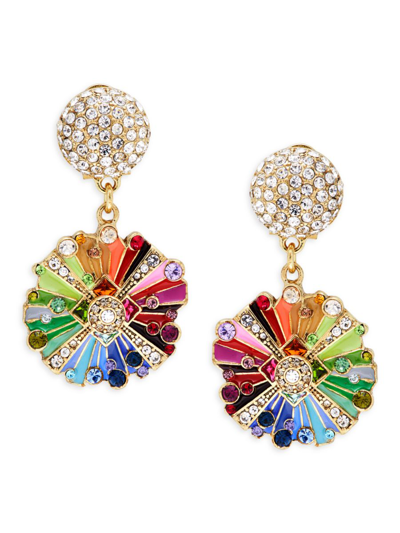 Shop Heidi Daus Women's Czech Crystal, Glass & Plated Color Wheel Dangle Earrings In Metal