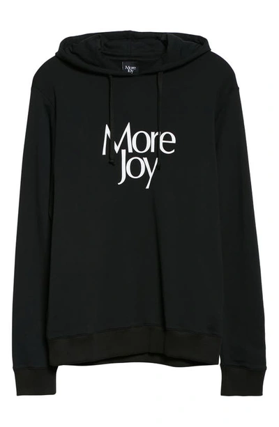 Shop More Joy Unisex Logo Cotton Hoodie In Black
