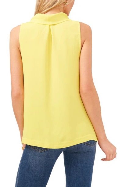Shop Vince Camuto Cowl Neck Sleeveless Blouse In Lemon Yellow