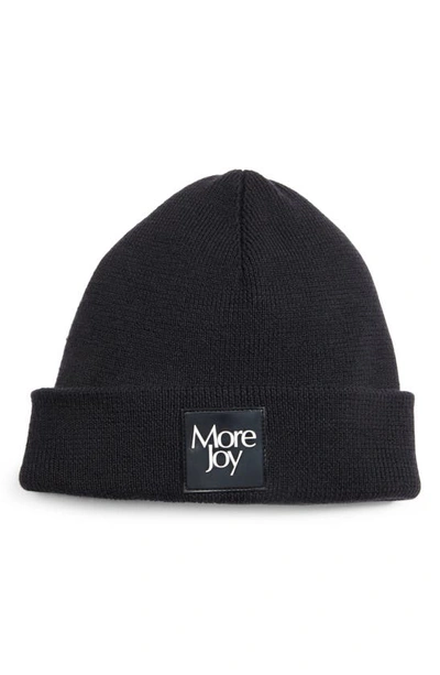 Shop More Joy Logo Wool Beanie In Black
