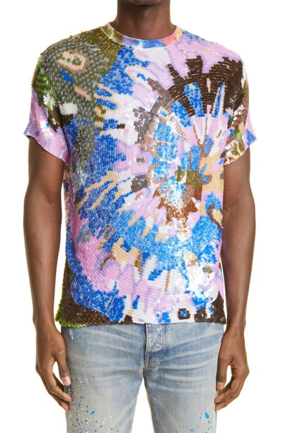 Ashish Gender Inclusive Sequin Tie Dye Top In Bermuda
