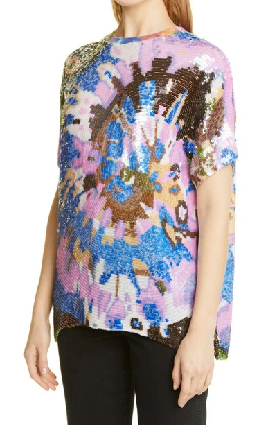 Ashish Gender Inclusive Sequin Tie Dye Top In Bermuda