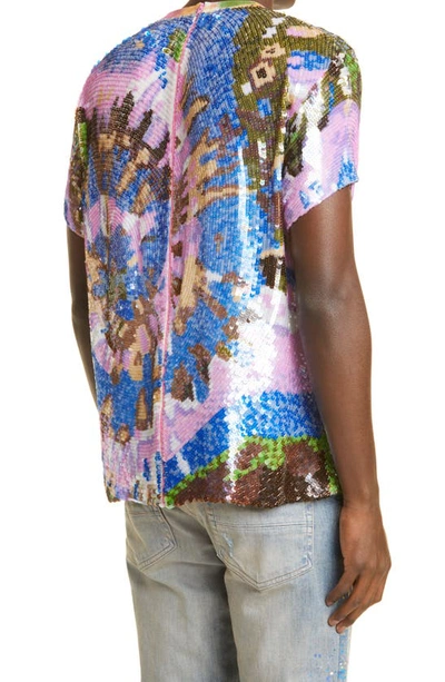 Ashish Gender Inclusive Sequin Tie Dye Top In Bermuda