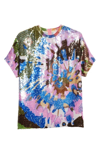 Ashish Gender Inclusive Sequin Tie Dye Top In Bermuda