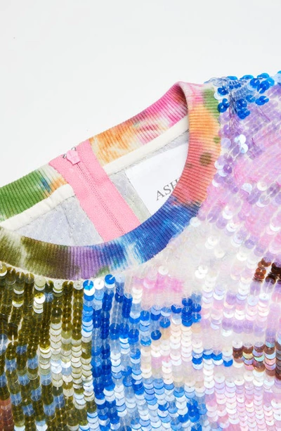 Ashish Gender Inclusive Sequin Tie Dye Top In Bermuda