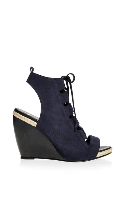 Shop Pierre Hardy Suede Lace Up Wedges