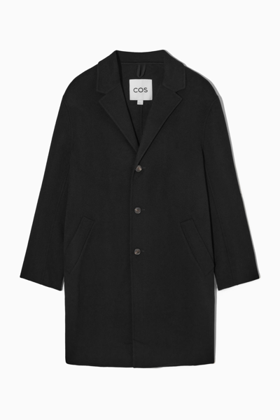 Shop Cos Relaxed-fit Double-faced Wool Coat In Black
