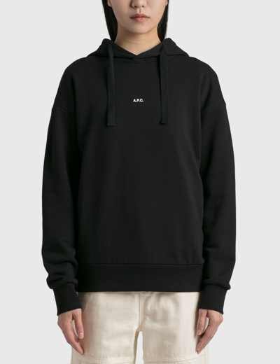 Shop Apc Christina Logo Hoodie In Black