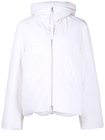 Shop Jil Sander Nylon Short Down Jacket In White