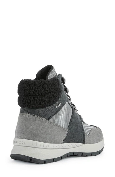 Shop Geox Braies Faux Fur Hiker Boot In Dark Grey